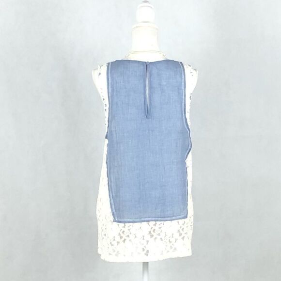 A’reve Lace Sleeveless Denim Top - Picture 3 of 8
